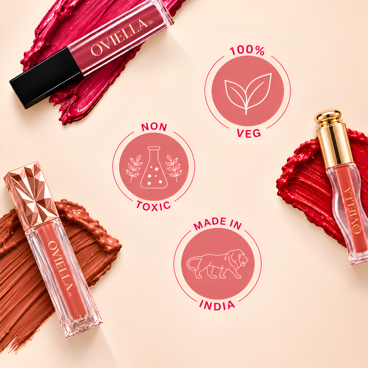 Oviella Glam Tube Liquid Lipstick  - Valentine